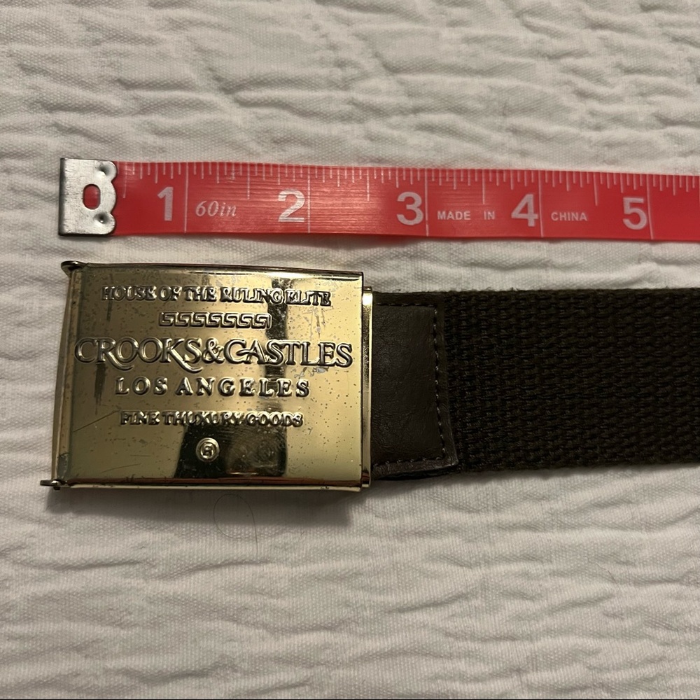 Olive Green Crooks and Castles Cloth Belt